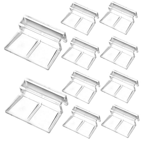 10 Stück Aquariumdeckelklammern, Stützklammern für Aquariumabdeckungen aus durchsichtigem Acryl, Ersatzhalter für Glasabdeckungen für randlose Aquarien, 8 mm Aquariumhaube, Acryl-Aquarium-Aquariu von HoveeLuty