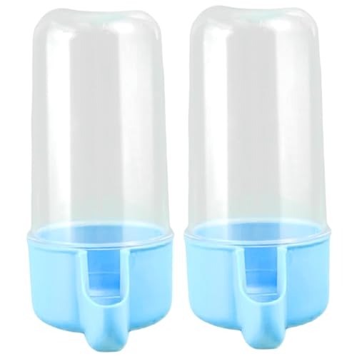 2-teiliger Vogel-Wasserspender, 200 ml, automatischer Vogel-Wasserfutterspender, klarer, sichtbarer Futterbehälter, 11,9 x 5,1 cm, Vogelkäfig-Futterspender mit Schnalle für Papageien, Unzertrennliche von HoveeLuty