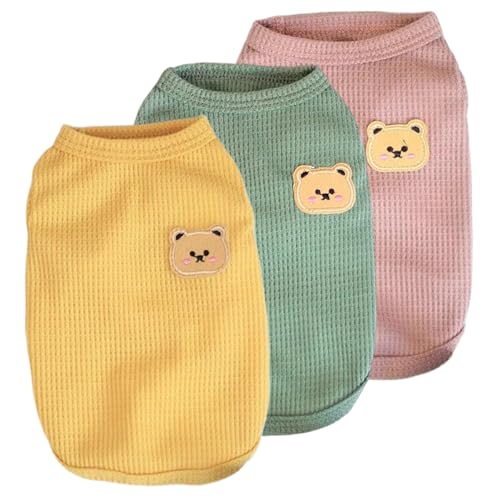 3-teiliges Hundeshirt, dehnbares und atmungsaktives Hunde-T-Shirt mit stilvollem Katzenmuster, weiches, bequemes, leichtes Haustier-Shirt für mittelgroße und kleine Hunde, Haustier-, T 3-teiliges Hundeshirt, dehnbares und atmungsaktives Hunde-T-Shirt mit stilvollem Katzenmuster, weiches, bequemes, leichtes Haustier-Shirt für mittelgroße und kleine Hunde, Haustier-, T von HoveeLuty