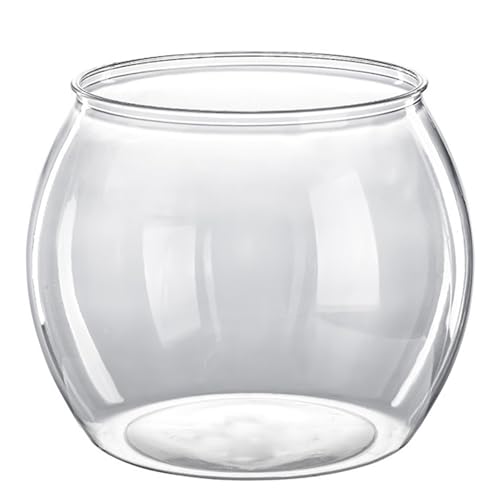 Fischglas aus Kunststoff, Kunststoff-Fischgläser, 16 cm Durchmesser, durchsichtiges Goldfischglas, bruchsichere Fischglasvase, kleines Aquarium-Fischglas für Hydrokultur-Pflanzgefäß, Terrarium-Sch von HoveeLuty