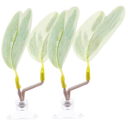 HoveeLuty 2-teilige Betta-Hängematte, realistische, lebendige Betta-Blatt-Hängematte, mit Saugnapf montiertes, leichtes Fischspielzeug für Flunder, Clownfische, Guppy, Fisch-Blatt-, Fisch von HoveeLuty