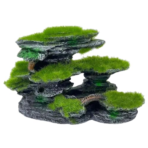 HoveeLuty Aquarium-Sichtstein, 17 x 6 x 11, 4 cm, bemoostes Aquarium-Versteck, tauchfähige -Dekoration aus Kunstharz, groß, DIY-freundliches -Zubehör, Ornamente, Dekoration von HoveeLuty