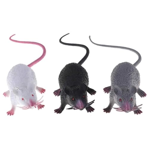 HoveeLuty Gefälschte Maus, 3 Stück, 4, 3 x 22, 1 cm, gefälschte Ratte, gruselige realistische Maus mit langem Schwanz, Mehrzweck-Ratte aus PVC-Kunststoff für Streiche, Katzenspielzeug, Mäuse, real HoveeLuty Gefälschte Maus, 3 Stück, 4, 3 x 22, 1 cm, gefälschte Ratte, gruselige realistische Maus mit langem Schwanz, Mehrzweck-Ratte aus PVC-Kunststoff für Streiche, Katzenspielzeug, Mäuse, real von HoveeLuty