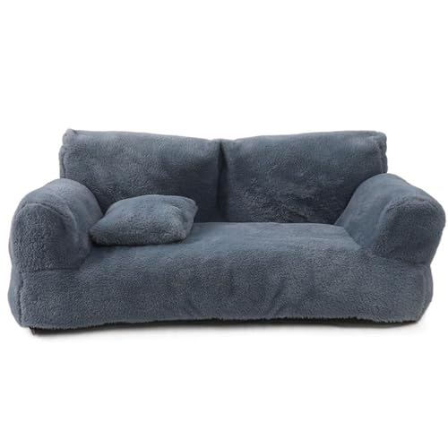 Hundebett 45 x 38 x 22 cm, weiches, rechteckiges Haustiersofa aus Plüsch, abnehmbares und waschbares Haustierbett mit erhöhten Kanten und Rutschfester Unterseite für Haustiere, dunkelgraues Hunde Hundebett 45 x 38 x 22 cm, weiches, rechteckiges Haustiersofa aus Plüsch, abnehmbares und waschbares Haustierbett mit erhöhten Kanten und Rutschfester Unterseite für Haustiere, dunkelgraues Hunde von HoveeLuty
