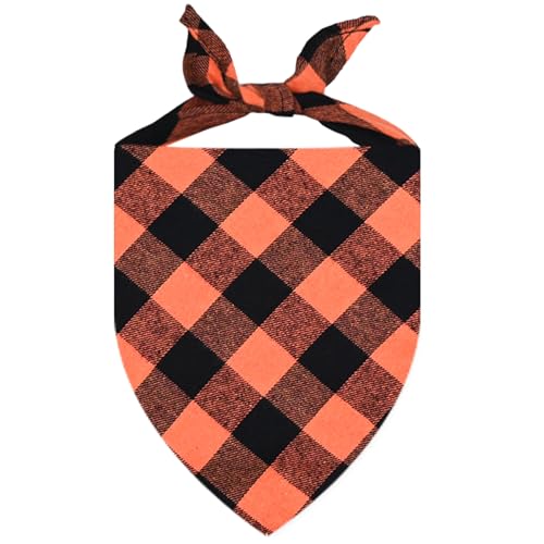 Hundehalstücher mit Karomuster, Katzenhalstuch, weicher, atmungsaktiver Hundeschal aus Baumwolle und Polyester, waschbar, Haustier-Bandanas für Hunde, Katzen, Mädchen, Hundehalstuch, Hundeschal von HoveeLuty
