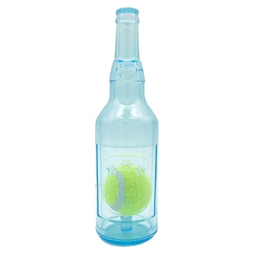 Hundespielzeug in Wasserflasche, 20 cm, quietschendes Kauspielzeug für Hunde mit Tennisball im Inneren, süßes, einzigartiges Hundespielzeug aus Gummi für das Zahnungstraining, Stressabbau, süßes von HoveeLuty