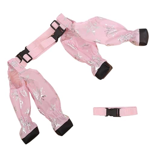 Hundestiefel mit Hosenträgern, süße, wasserdichte Hundeschuhe, atmungsaktive Hundestiefel für den Winter mit verstellbarem Schnallenriemen, Hosenträgerstiefel für Hunde zum Spazierengehen im Frei von HoveeLuty