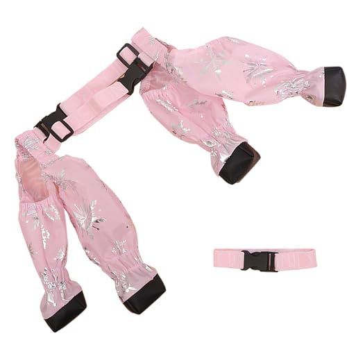 Hundestiefel mit Hosenträgern, süße, wasserdichte Hundeschuhe, atmungsaktive Hundestiefel für den Winter mit verstellbarem Schnallenriemen, Hosenträgerstiefel für Spaziergänge im Freien für Hunde von HoveeLuty