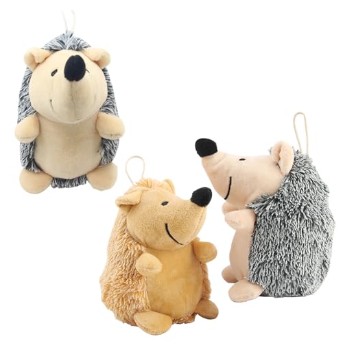 Igel-Hundespielzeug, ungiftiges Igel-Quietschspielzeug für Hunde, eingebauter Quietscher, Plüschtier, interaktives Hundespielzeug gegen Langeweile, süßes Kauspielzeug für kleine mittelgroße Hunde von HoveeLuty