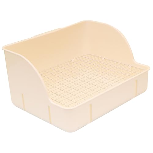 Kaninchentoilette, 29, 9 x 22, 1 x 15, 5 cm, Kunststoff-Katzentoilette mit abnehmbarem Gitter, leicht zu reinigende Meerschweinchentoilette für Kaninchen, Meerschweinchen, Frettchen und Chinchillas von HoveeLuty