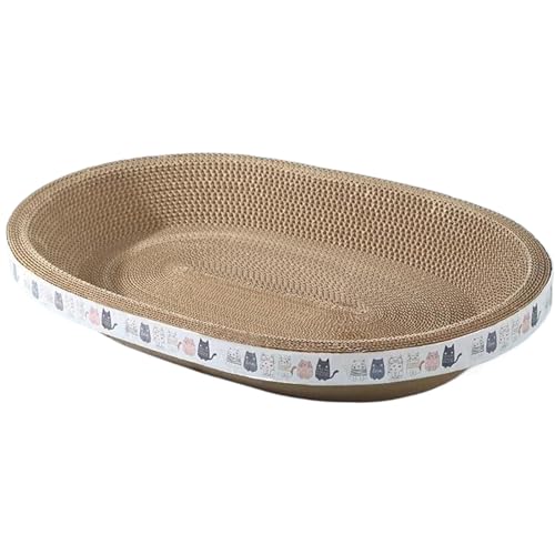 Katzenkratzbrett, rund, aus Karton, verschleißfest, aus Wellpappe, 42, 9 x 26, 9 x 8, cm, Kleiner Katzencouchschutz, Katzenkratzbrett für Hauskatzen, Katzencouchschutz Katzenkratzbrett, rund, aus Karton, verschleißfest, aus Wellpappe, 42, 9 x 26, 9 x 8, cm, Kleiner Katzencouchschutz, Katzenkratzbrett für Hauskatzen, Katzencouchschutz von HoveeLuty