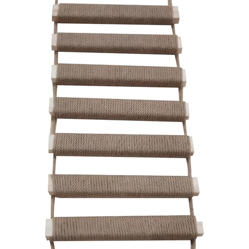 Katzenleiter, 25, 4 x 99, 1 cm, hängende Katzenbrücke aus Holz, umwickelt mit Leinenseil, Kratzfeste Katzenleiter für Hauskatzen, Katzenbedarf, Katzenklettergerüst, für Hauskatzen, Kat Katzenleiter, 25, 4 x 99, 1 cm, hängende Katzenbrücke aus Holz, umwickelt mit Leinenseil, Kratzfeste Katzenleiter für Hauskatzen, Katzenbedarf, Katzenklettergerüst, für Hauskatzen, Kat von HoveeLuty
