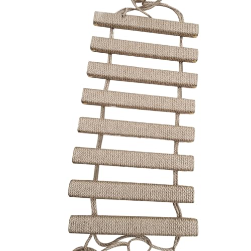 Katzenleiter, 50, 8 x 25, 4 cm, hängende Katzenbrücke aus Holz, umwickelt mit Leinenseil, Kratzfeste Katzenleiter für Hauskatzen, Katzenbedarf, Kratzbaum für Haustiere, Haustierleiter für Hauskatze von HoveeLuty