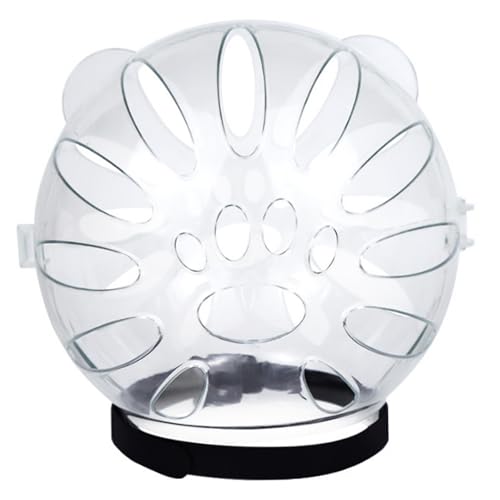 Katzenmaulkorb mit Blasen, 10, 2 x 10, 2 x 12, 7 cm, atmungsaktiv, transparenter Katzenhelm mit Befestigungsband, Anti-Leck- und Anti-Biss-Katzenkopfbedeckung für die Fellpflege, Haustierhelm zum Kr von HoveeLuty