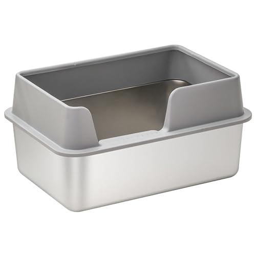 Katzentoilette aus Edelstahl, geschlossen, belüftet, 50, 8 x 35, 6 x 20, 3 cm, Katzentoilette, großes Fassungsvermögen, auslaufsicher, abnehmbar, waschbar, Katzentoilettengehäuse, Katzenbedarf, Katz Katzentoilette aus Edelstahl, geschlossen, belüftet, 50, 8 x 35, 6 x 20, 3 cm, Katzentoilette, großes Fassungsvermögen, auslaufsicher, abnehmbar, waschbar, Katzentoilettengehäuse, Katzenbedarf, Katz von HoveeLuty