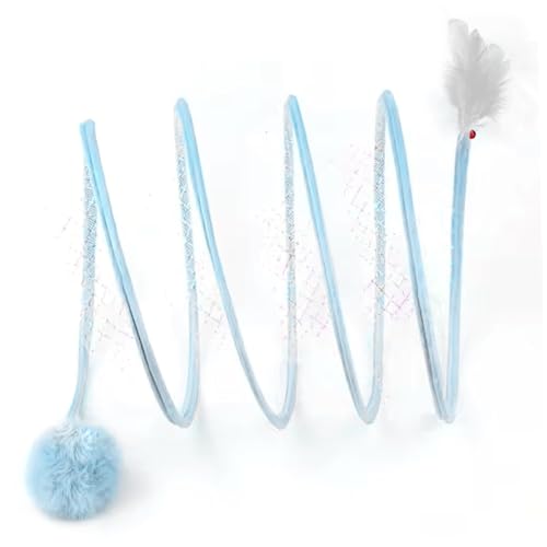 Katzentunnel, 26 x 10 Zoll, faltbares, selbstspielendes Katzenspiralspielzeug mit Federn, flauschigem Ball und Glöckchen, interaktiv für drinnen und draußen, Katzenspiralspielzeug, Katzentunnelspielz Katzentunnel, 26 x 10 Zoll, faltbares, selbstspielendes Katzenspiralspielzeug mit Federn, flauschigem Ball und Glöckchen, interaktiv für drinnen und draußen, Katzenspiralspielzeug, Katzentunnelspielz von HoveeLuty