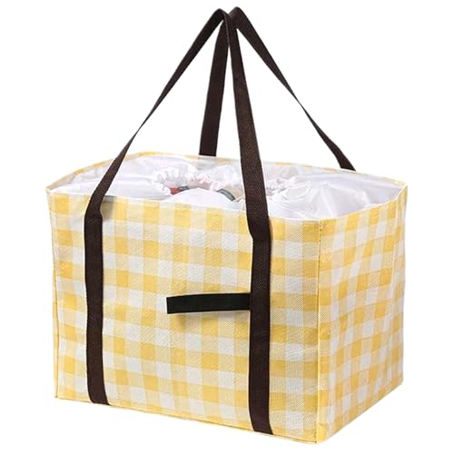 Kühltasche für das Mittagessen, große Liefertasche für warme und kalte Speisen, wasserdichte Kühltasche mit Kordelzug, faltbarer, isolierter Lebensmittelhalter, Liefersack für Camping, Grillen, Einka Kühltasche für das Mittagessen, große Liefertasche für warme und kalte Speisen, wasserdichte Kühltasche mit Kordelzug, faltbarer, isolierter Lebensmittelhalter, Liefersack für Camping, Grillen, Einka von HoveeLuty
