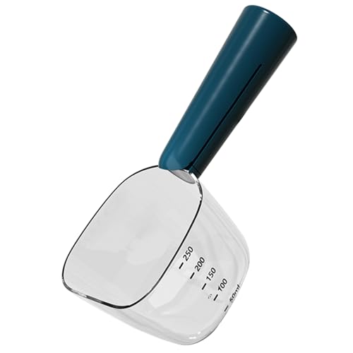 Messbecher für Hundefutter mit Skala, präziser Tierfutterlöffel mit Hundefutterbeutel-Clips, multifunktionaler ABS-Katzenfutterlöffel für drinnen, unterwegs und draußen, Blauer Katzenfutterlöffel von HoveeLuty