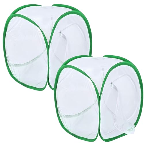 Schmetterlingskäfig, 2-teilig, Schmetterlingshabitatkäfig, 30, 5 x 30, 5 x, cm, faltbares Schmetterlingshaus, Schmetterlingsgarten, Pop-up-Netzzeltnetz, Raupen für Schmetterlinge, Kit für Kinde von HoveeLuty