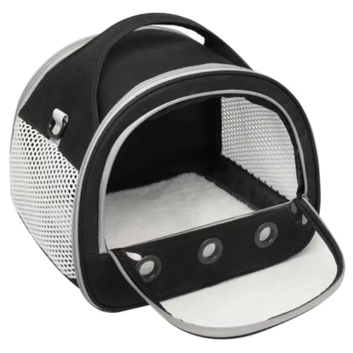 HoveeLuty Transportbox für Kleintiere, atmungsaktiv, perspektivische Hamster-Transportbox mit Tragegriff und abnehmbarem Schultergurt, tragbare, robuste für Kaninchen mit Zwei Aufbewahrungstas von HoveeLuty
