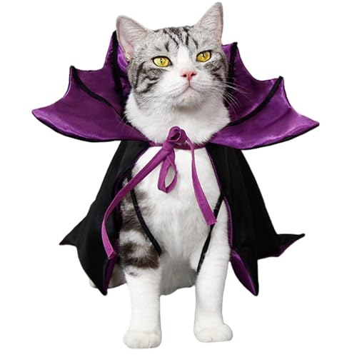 Vampir-Katzenkostüm, Fledermausflügel-Umhang, Haustier-Halloweenkostüme mit Krawatte, Halloween-Cosplay-Vampirumhang für kleine Hunde und Katzen, Haustier-Halloweenkostüme, Hunde-Vampirkostüm, Katz Vampir-Katzenkostüm, Fledermausflügel-Umhang, Haustier-Halloweenkostüme mit Krawatte, Halloween-Cosplay-Vampirumhang für kleine Hunde und Katzen, Haustier-Halloweenkostüme, Hunde-Vampirkostüm, Katz von HoveeLuty
