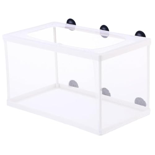 Zuchtbox für Aquarium, 15, 2 x 14, 5 x 25, 4 cm, großes Fischzuchtnetz, weißes Netz, Aquarium-Fischzuchtbox, zum Aufhängen an der Fischaufzuchtbox mit Saugnäpfen für Babyfischbrüterei, Fischtank-Net von HoveeLuty