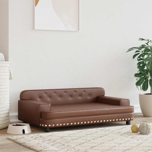 Hovothy Hundebett Bequeme Haustierbett Kunstleder Hundecouch Welpenbett Haustiersofa Schlafplatz für Hunde als Auch Katzen Geeignet Wasserabweisend und Langlebig Braun 90x53x30 cm Hovothy Hundebett Bequeme Haustierbett Kunstleder Hundecouch Welpenbett Haustiersofa Schlafplatz für Hunde als Auch Katzen Geeignet Wasserabweisend und Langlebig Braun 90x53x30 cm von Hovothy