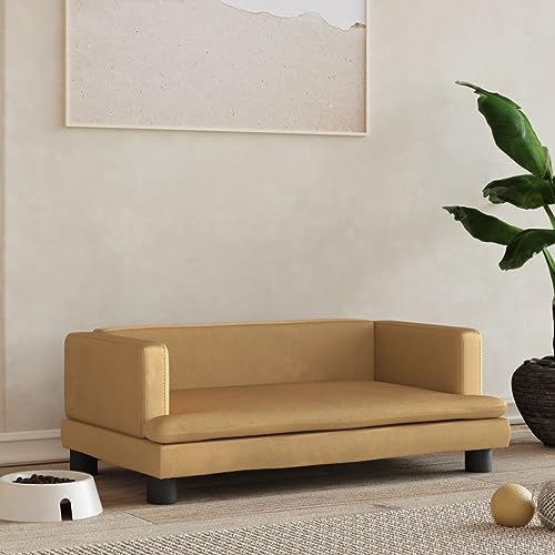 Hovothy Hundebett Bequeme Haustierbett Samt Hundecouch Welpenbett Haustiersofa Schlafplatz für Hunde als Auch Katzen Geeignet Wasserabweisend und Langlebig Braun 80x45x30 cm Hovothy Hundebett Bequeme Haustierbett Samt Hundecouch Welpenbett Haustiersofa Schlafplatz für Hunde als Auch Katzen Geeignet Wasserabweisend und Langlebig Braun 80x45x30 cm von Hovothy