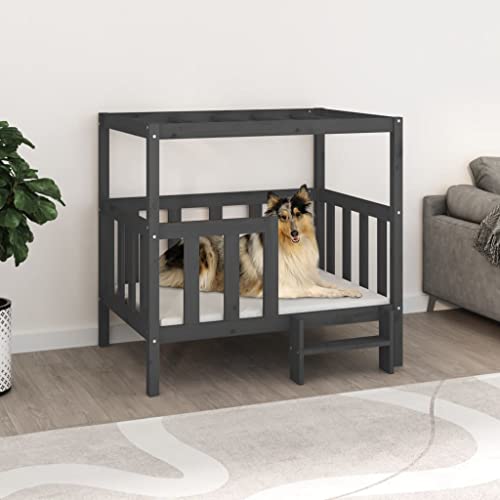 Hovothy Hundebett Bequeme Haustierbett Welpenbett aus Holz Schlafplatz für Hunde als Auch Katzen Geeignet Massives Kiefernholz Wasserabweisend und Langlebig Grau 105,5x83,5x100 cm Hovothy Hundebett Bequeme Haustierbett Welpenbett aus Holz Schlafplatz für Hunde als Auch Katzen Geeignet Massives Kiefernholz Wasserabweisend und Langlebig Grau 105,5x83,5x100 cm von Hovothy