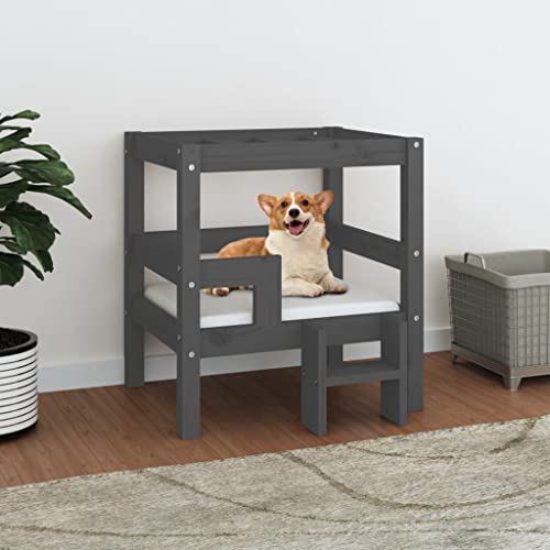Hovothy Hundebett Bequeme Haustierbett Welpenbett aus Holz Schlafplatz für Hunde als Auch Katzen Geeignet Massives Kiefernholz Wasserabweisend und Langlebig Grau 55,5x53,5x60 cm Hovothy Hundebett Bequeme Haustierbett Welpenbett aus Holz Schlafplatz für Hunde als Auch Katzen Geeignet Massives Kiefernholz Wasserabweisend und Langlebig Grau 55,5x53,5x60 cm von Hovothy