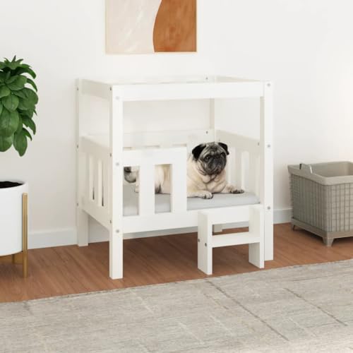 Hovothy Hundebett Bequeme Haustierbett Welpenbett aus Holz Schlafplatz für Hunde als Auch Katzen Geeignet Massives Kiefernholz Wasserabweisend und Langlebig Weiß 65,5x43x70 cm Hovothy Hundebett Bequeme Haustierbett Welpenbett aus Holz Schlafplatz für Hunde als Auch Katzen Geeignet Massives Kiefernholz Wasserabweisend und Langlebig Weiß 65,5x43x70 cm von Hovothy