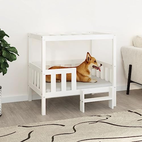 Hovothy Hundebett Bequeme Haustierbett Welpenbett aus Holz Schlafplatz für Hunde als Auch Katzen Geeignet Massives Kiefernholz Wasserabweisend und Langlebig Weiß 95,5x73,5x90 cm Hovothy Hundebett Bequeme Haustierbett Welpenbett aus Holz Schlafplatz für Hunde als Auch Katzen Geeignet Massives Kiefernholz Wasserabweisend und Langlebig Weiß 95,5x73,5x90 cm von Hovothy