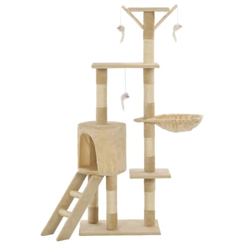 Hovothy Kratzbaum Katzenkratzbaum Katzenmöbel Säulen mit Natürlichem Sisal Umwickelt Katzenturm für Katzen zum Kratzen Klettern Sitzen Verstecken und Ausruhen Beige 49x35x138 cm Hovothy Kratzbaum Katzenkratzbaum Katzenmöbel Säulen mit Natürlichem Sisal Umwickelt Katzenturm für Katzen zum Kratzen Klettern Sitzen Verstecken und Ausruhen Beige 49x35x138 cm von Hovothy