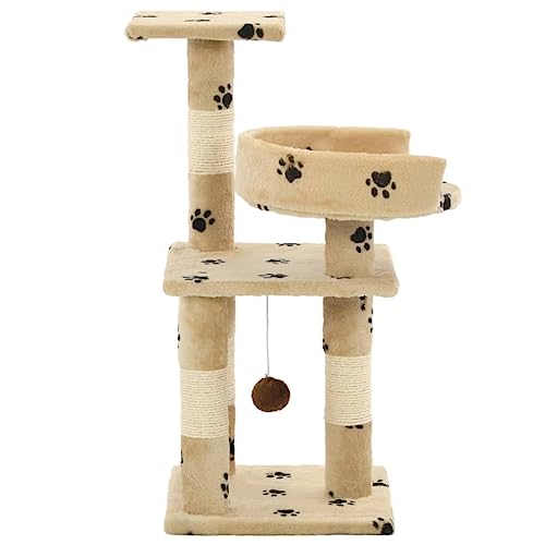 Hovothy Kratzbaum Katzenkratzbaum Katzenmöbel Säulen mit Natürlichem Sisal Umwickelt Katzenturm für Katzen zum Kratzen Klettern Sitzen Verstecken und Ausruhen Beige mit Pfoten-Muster 30x30x65 cm Hovothy Kratzbaum Katzenkratzbaum Katzenmöbel Säulen mit Natürlichem Sisal Umwickelt Katzenturm für Katzen zum Kratzen Klettern Sitzen Verstecken und Ausruhen Beige mit Pfoten-Muster 30x30x65 cm von Hovothy