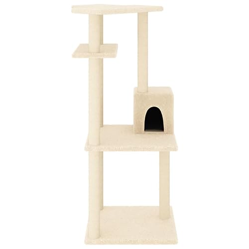Hovothy Kratzbaum Katzenkratzbaum Säulen mit Natürlichem Sisal Umwickelt Katzenmöbel Mehrstufige Katzenturm für Katzen zum Kratzen Klettern Sitzen Verstecken und Ausruhen Creme 55x47,5x123 cm Hovothy Kratzbaum Katzenkratzbaum Säulen mit Natürlichem Sisal Umwickelt Katzenmöbel Mehrstufige Katzenturm für Katzen zum Kratzen Klettern Sitzen Verstecken und Ausruhen Creme 55x47,5x123 cm von Hovothy