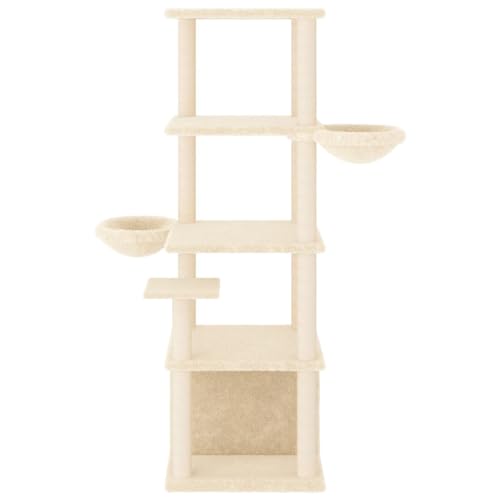 Hovothy Kratzbaum Katzenkratzbaum Säulen mit Natürlichem Sisal Umwickelt Katzenmöbel Mehrstufige Katzenturm für Katzen zum Kratzen Klettern Sitzen Verstecken und Ausruhen Creme 97x74,5x147 cm Hovothy Kratzbaum Katzenkratzbaum Säulen mit Natürlichem Sisal Umwickelt Katzenmöbel Mehrstufige Katzenturm für Katzen zum Kratzen Klettern Sitzen Verstecken und Ausruhen Creme 97x74,5x147 cm von Hovothy
