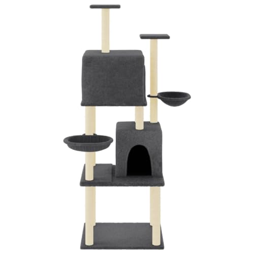Hovothy Kratzbaum Katzenkratzbaum Säulen mit Natürlichem Sisal Umwickelt Katzenmöbel Mehrstufige Katzenturm für Katzen zum Kratzen Klettern Sitzen Verstecken und Ausruhen Dunkelgrau 103,5x90x180 cm Hovothy Kratzbaum Katzenkratzbaum Säulen mit Natürlichem Sisal Umwickelt Katzenmöbel Mehrstufige Katzenturm für Katzen zum Kratzen Klettern Sitzen Verstecken und Ausruhen Dunkelgrau 103,5x90x180 cm von Hovothy