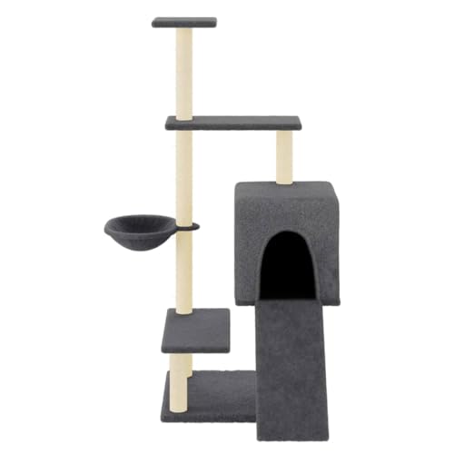 Hovothy Kratzbaum Katzenkratzbaum Säulen mit Natürlichem Sisal Umwickelt Katzenmöbel Mehrstufige Katzenturm für Katzen zum Kratzen Klettern Sitzen Verstecken und Ausruhen Dunkelgrau 91x85x130,5 cm Hovothy Kratzbaum Katzenkratzbaum Säulen mit Natürlichem Sisal Umwickelt Katzenmöbel Mehrstufige Katzenturm für Katzen zum Kratzen Klettern Sitzen Verstecken und Ausruhen Dunkelgrau 91x85x130,5 cm von Hovothy