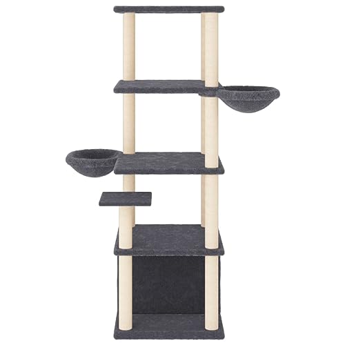 Hovothy Kratzbaum Katzenkratzbaum Säulen mit Natürlichem Sisal Umwickelt Katzenmöbel Mehrstufige Katzenturm für Katzen zum Kratzen Klettern Sitzen Verstecken und Ausruhen Dunkelgrau 97x74,5x147 cm Hovothy Kratzbaum Katzenkratzbaum Säulen mit Natürlichem Sisal Umwickelt Katzenmöbel Mehrstufige Katzenturm für Katzen zum Kratzen Klettern Sitzen Verstecken und Ausruhen Dunkelgrau 97x74,5x147 cm von Hovothy