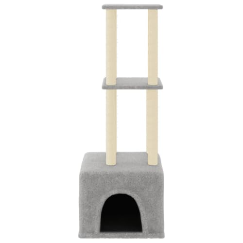 Hovothy Kratzbaum Katzenkratzbaum Säulen mit Natürlichem Sisal Umwickelt Katzenmöbel Mehrstufige Katzenturm für Katzen zum Kratzen Klettern Sitzen Verstecken und Ausruhen Hellgrau 47,5x47,5x133,5 cm Hovothy Kratzbaum Katzenkratzbaum Säulen mit Natürlichem Sisal Umwickelt Katzenmöbel Mehrstufige Katzenturm für Katzen zum Kratzen Klettern Sitzen Verstecken und Ausruhen Hellgrau 47,5x47,5x133,5 cm von Hovothy