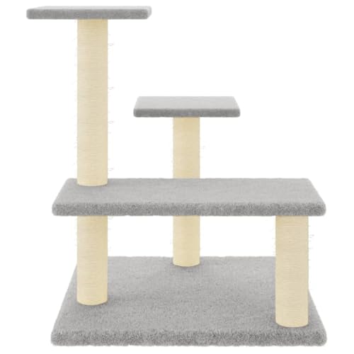 Hovothy Kratzbaum Katzenkratzbaum Säulen mit Natürlichem Sisal Umwickelt Katzenmöbel Mehrstufige Katzenturm für Katzen zum Kratzen Klettern Sitzen Verstecken und Ausruhen Hellgrau 53,5x53,5x61 cm Hovothy Kratzbaum Katzenkratzbaum Säulen mit Natürlichem Sisal Umwickelt Katzenmöbel Mehrstufige Katzenturm für Katzen zum Kratzen Klettern Sitzen Verstecken und Ausruhen Hellgrau 53,5x53,5x61 cm von Hovothy