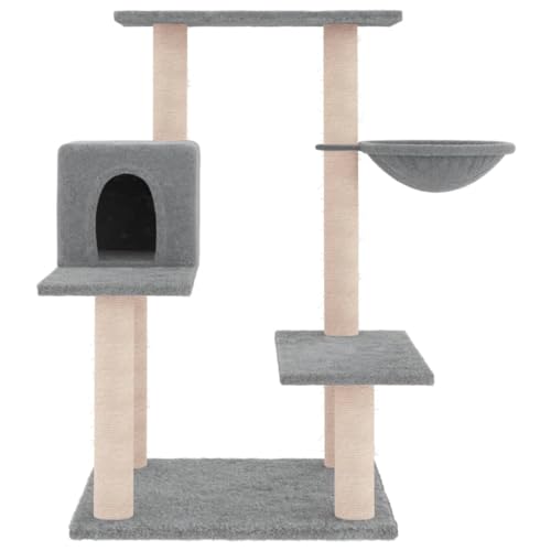 Hovothy Kratzbaum Katzenkratzbaum Säulen mit Natürlichem Sisal Umwickelt Katzenmöbel Mehrstufige Katzenturm für Katzen zum Kratzen Klettern Sitzen Verstecken und Ausruhen Hellgrau 72,5x59,5x82,5 cm Hovothy Kratzbaum Katzenkratzbaum Säulen mit Natürlichem Sisal Umwickelt Katzenmöbel Mehrstufige Katzenturm für Katzen zum Kratzen Klettern Sitzen Verstecken und Ausruhen Hellgrau 72,5x59,5x82,5 cm von Hovothy