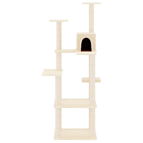 Hovothy Kratzbaum Katzenkratzbaum Säulen mit Natürlichem Sisal Umwickelt Mehrstufige Katzenturm Katzenmöbel für Katzen zum Kratzen Klettern Sitzen Verstecken und Ausruhen Creme 47x47x153 cm Hovothy Kratzbaum Katzenkratzbaum Säulen mit Natürlichem Sisal Umwickelt Mehrstufige Katzenturm Katzenmöbel für Katzen zum Kratzen Klettern Sitzen Verstecken und Ausruhen Creme 47x47x153 cm von Hovothy