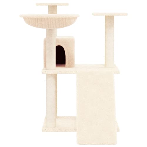 Hovothy Kratzbaum Katzenkratzbaum Säulen mit Natürlichem Sisal Umwickelt Mehrstufige Katzenturm Katzenmöbel für Katzen zum Kratzen Klettern Sitzen Verstecken und Ausruhen Creme 48x67x83 cm Hovothy Kratzbaum Katzenkratzbaum Säulen mit Natürlichem Sisal Umwickelt Mehrstufige Katzenturm Katzenmöbel für Katzen zum Kratzen Klettern Sitzen Verstecken und Ausruhen Creme 48x67x83 cm von Hovothy