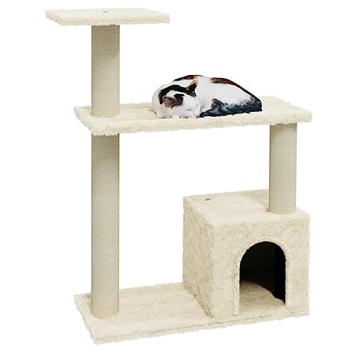 Hovothy Kratzbaum Katzenkratzbaum Säulen mit Natürlichem Sisal Umwickelt Mehrstufige Katzenturm Katzenmöbel für Katzen zum Kratzen Klettern Sitzen Verstecken und Ausruhen Creme 54x22x70 cm Hovothy Kratzbaum Katzenkratzbaum Säulen mit Natürlichem Sisal Umwickelt Mehrstufige Katzenturm Katzenmöbel für Katzen zum Kratzen Klettern Sitzen Verstecken und Ausruhen Creme 54x22x70 cm von Hovothy