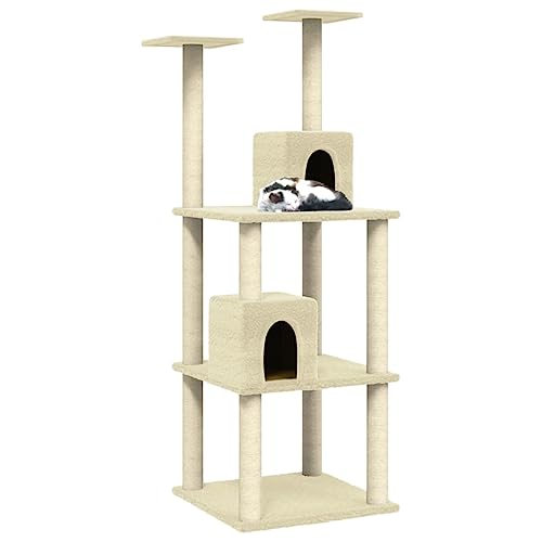 Hovothy Kratzbaum Katzenkratzbaum Säulen mit Natürlichem Sisal Umwickelt Mehrstufige Katzenturm Katzenmöbel für Katzen zum Kratzen Klettern Sitzen Verstecken und Ausruhen Creme 60x54x141 cm Hovothy Kratzbaum Katzenkratzbaum Säulen mit Natürlichem Sisal Umwickelt Mehrstufige Katzenturm Katzenmöbel für Katzen zum Kratzen Klettern Sitzen Verstecken und Ausruhen Creme 60x54x141 cm von Hovothy