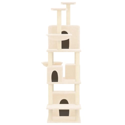 Hovothy Kratzbaum Katzenkratzbaum Säulen mit Natürlichem Sisal Umwickelt Mehrstufige Katzenturm Katzenmöbel für Katzen zum Kratzen Klettern Sitzen Verstecken und Ausruhen Creme 64x97x180 cm Hovothy Kratzbaum Katzenkratzbaum Säulen mit Natürlichem Sisal Umwickelt Mehrstufige Katzenturm Katzenmöbel für Katzen zum Kratzen Klettern Sitzen Verstecken und Ausruhen Creme 64x97x180 cm von Hovothy