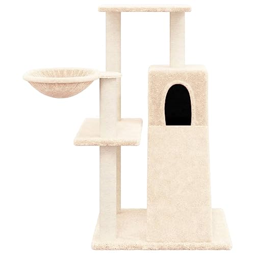 Hovothy Kratzbaum Katzenkratzbaum Säulen mit Natürlichem Sisal Umwickelt Mehrstufige Katzenturm Katzenmöbel für Katzen zum Kratzen Klettern Sitzen Verstecken und Ausruhen Creme 73x49x82 cm Hovothy Kratzbaum Katzenkratzbaum Säulen mit Natürlichem Sisal Umwickelt Mehrstufige Katzenturm Katzenmöbel für Katzen zum Kratzen Klettern Sitzen Verstecken und Ausruhen Creme 73x49x82 cm von Hovothy