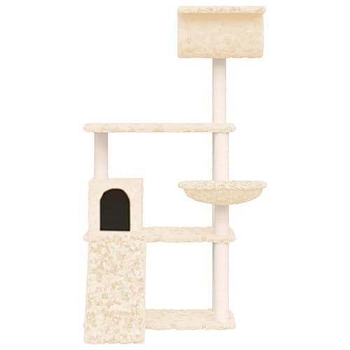Hovothy Kratzbaum Katzenkratzbaum Säulen mit Natürlichem Sisal Umwickelt Mehrstufige Katzenturm Katzenmöbel für Katzen zum Kratzen Klettern Sitzen Verstecken und Ausruhen Creme 76,5x70x131 cm Hovothy Kratzbaum Katzenkratzbaum Säulen mit Natürlichem Sisal Umwickelt Mehrstufige Katzenturm Katzenmöbel für Katzen zum Kratzen Klettern Sitzen Verstecken und Ausruhen Creme 76,5x70x131 cm von Hovothy