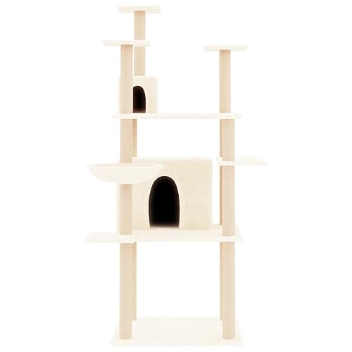 Hovothy Kratzbaum Katzenkratzbaum Säulen mit Natürlichem Sisal Umwickelt Mehrstufige Katzenturm Katzenmöbel für Katzen zum Kratzen Klettern Sitzen Verstecken und Ausruhen Creme 90x83x166 cm Hovothy Kratzbaum Katzenkratzbaum Säulen mit Natürlichem Sisal Umwickelt Mehrstufige Katzenturm Katzenmöbel für Katzen zum Kratzen Klettern Sitzen Verstecken und Ausruhen Creme 90x83x166 cm von Hovothy